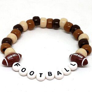 Handmade Football Beaded Kandi Word bracelet